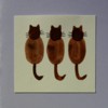 3 Brown Cats on Lilac